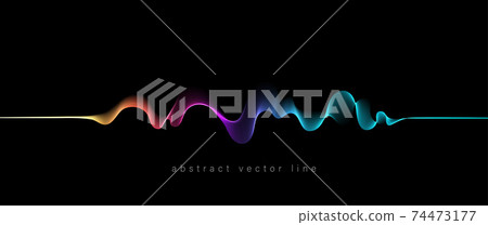 Abstract flowing wavy lines. Colorful dynamic wave. Vector design element for concept of music, party, technology, modern. Abstract flowing wavy lines. Colorful dynamic wave. Vector design element for concept of music, party, technology, modern. 74473177