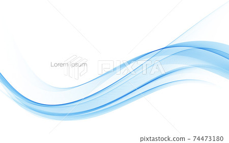 Vector blue color abstract wave design element 74473180