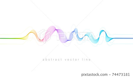 Abstract flowing wavy lines. Colorful dynamic wave. Vector design element for concept of music, party, technology, modern. 74473181