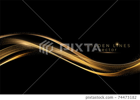 Abstract shiny color gold wave design element 74473182