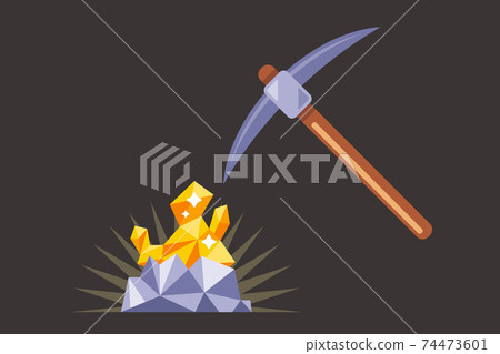 mining for gold underground. find a precious nugget. work with a pickaxe in the mine. mining for gold underground. find a precious nugget. work with a pickaxe in the mine. 74473601
