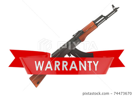 Assault rifle warranty concept. 3D rendering 74473670