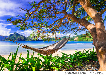Perfect tropical holidays - relaxing in paradise islands. Philippines, El Nido 74473952