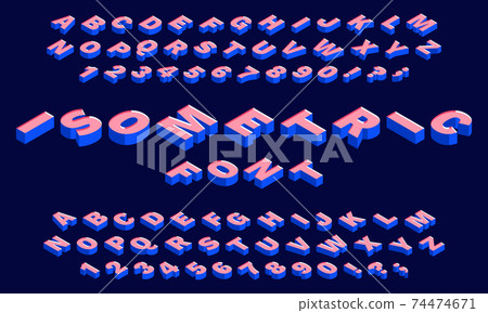 Isometric 3d font. Typography abc alphabet letters and numbers. Latin lettering geometric font vector symbols set 74474671