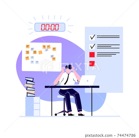 Deadline concept, employee busy and hurry finish work Deadline concept, employee busy and hurry finish work 74474786