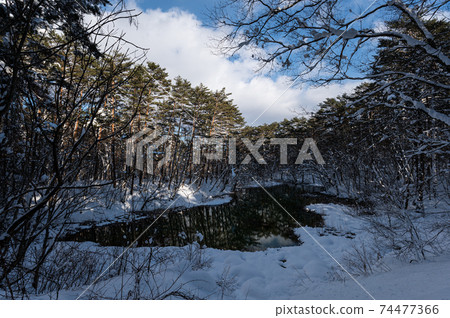 冬季Goshikinuma Snowscape福島縣 74477366
