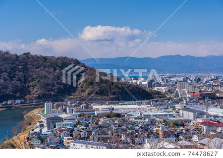 (Shizuoka Prefecture) Shimizu Town and Mt. Fuji seen from Honjoyama Park (Shizuoka Prefecture) Shimizu Town and Mt. Fuji seen from Honjoyama Park 74478627