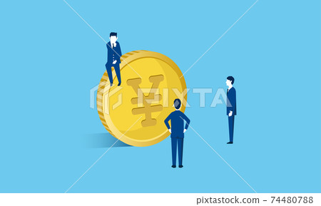 商務人士擔心錢,矢量圖 商務人士擔心錢,矢量圖 74480788