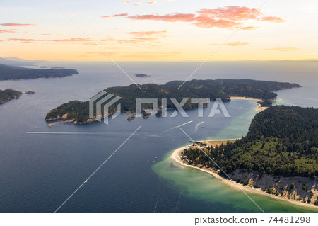 Aerial view of Thormanby Island on the Pacific West Coast Aerial view of Thormanby Island on the Pacific West Coast 74481298