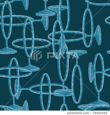 Abstract decorative seamless pattern in blue colors with circus ring ornament. Hand drawn backdrop. Abstract decorative seamless pattern in blue colors with circus ring ornament. Hand drawn backdrop. 74482048