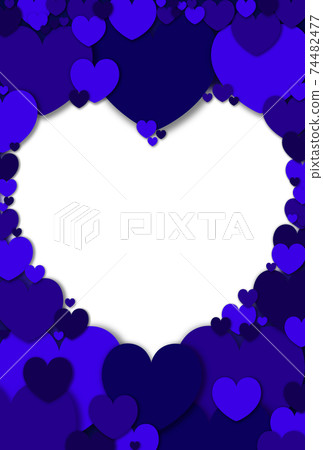 White Day Material A calm heart-shaped frame made of large, medium and small blue hearts Vertical blue frame White in other colors Available 74482477