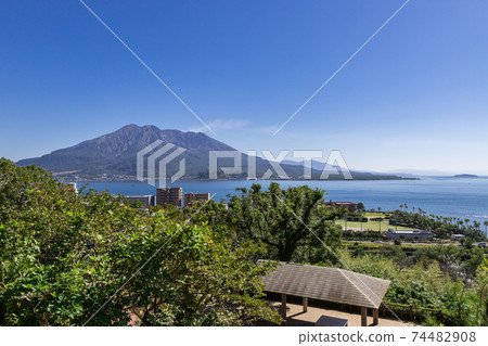 從鹿兒島縣鹿兒島市田山公園眺望櫻島的風景 從鹿兒島縣鹿兒島市田山公園眺望櫻島的風景 74482908