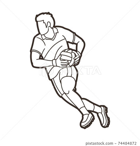 Gaelic Football Male Player Vector Outline 74484872