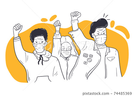 Social protest, coronavirus, BLM activism concept Social protest, coronavirus, BLM activism concept 74485369