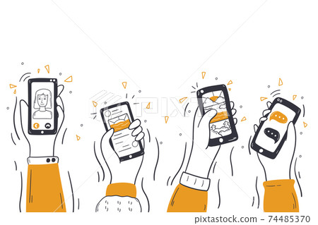Technology, social media, wireless communication concept Technology, social media, wireless communication concept 74485370