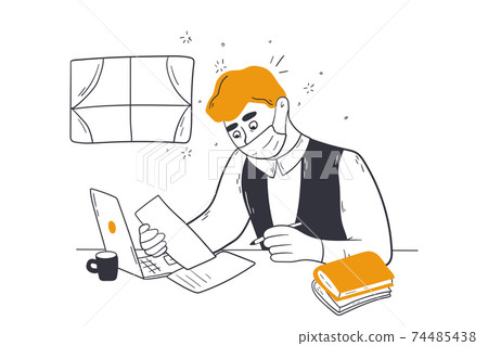 Online education, video conference, distance learning concept Online education, video conference, distance learning concept 74485438