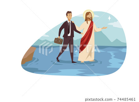 Religious support, christianity, business success concept 74485461