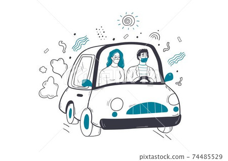 Healthcare, coronavirus protection, road travelling concept 74485529