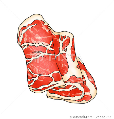 配料2牛肉里脊肉片（原始）③（帶主線）也可用於火鍋，便當盒和烹飪圖像組合系列 74485982