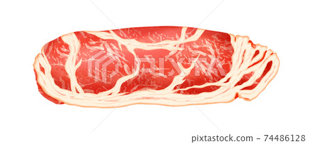 配料3牛肉里脊肉片（原始）①（無主線）也可用於火鍋，便當盒和烹飪圖像組合系列 74486128