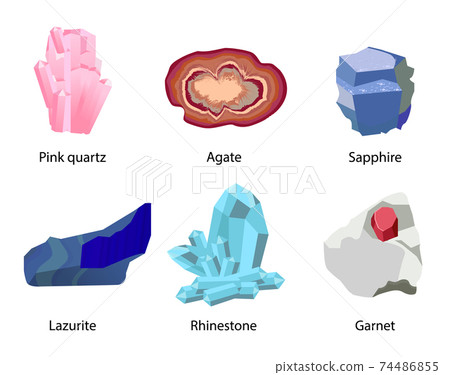 Pink Quartz Agate Sapphire Lazurite Rhinestone 74486855
