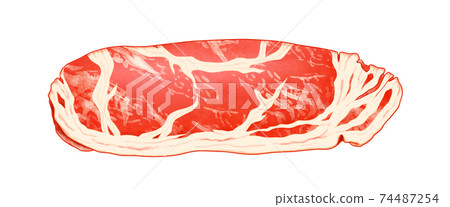 Ingredients 4-Beef, beef loin slice (raw) ① (illustration) Can also be used for hot pots, bento boxes, and cooking images Combination series 74487254