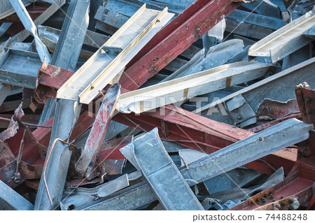 Scrap iron removed during demolition work Scrap iron removed during demolition work 74488248