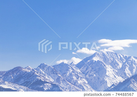 Mt. Hakkai and Mt. Echigo Komagatake in winter 74488567