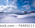 Snowy mountain tableland superb view 74489213