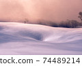 Snowy mountain tableland superb view 74489214