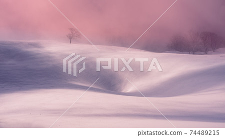 Snowy mountain tableland superb view 74489215