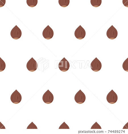 Cartoon seamless pattern with hazelnut. 74489274