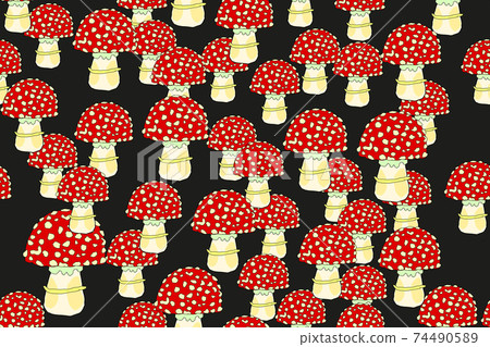 Abstract Fly Agaric Seamless Pattern - Stock Illustration [74490589 ...