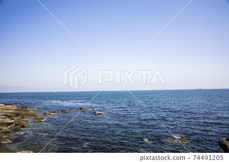 Scenic spot on the Shonan Miura Peninsula Winter in Kannonzaki Park, Yokosuka City, Kanagawa Prefecture 74491205