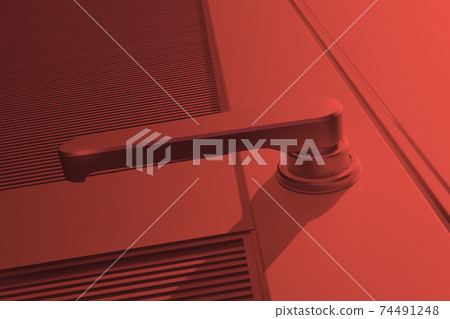 Doorknob (lever type aluminum door / 3DCG) 74491248