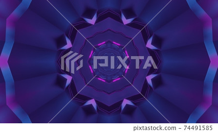 Glowing science fiction geometric design 3D illustration Glowing science fiction geometric design 3D illustration 74491585