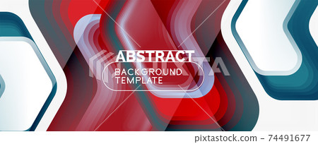 Vector 3d arrow geometric composition, abstract background for business or technology presentation, internet poster or web brochure cover, wallpaper 74491677