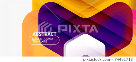 Vector 3d arrow geometric composition, abstract background for business or technology presentation, internet poster or web brochure cover, wallpaper 74491718