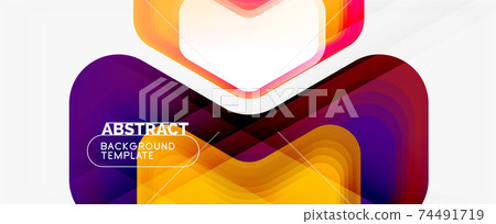 Vector 3d arrow geometric composition, abstract background for business or technology presentation, internet poster or web brochure cover, wallpaper 74491719