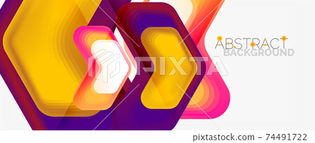 Vector 3d arrow geometric composition, abstract background for business or technology presentation, internet poster or web brochure cover, wallpaper 74491722