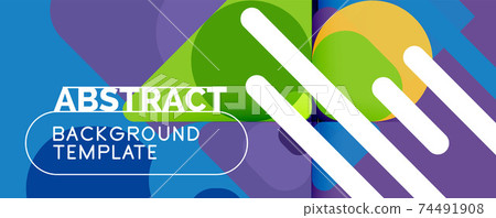 Modern geometric round shapes and dynamic lines, abstract background. Vector illustration for placards, brochures, posters and banners 74491908