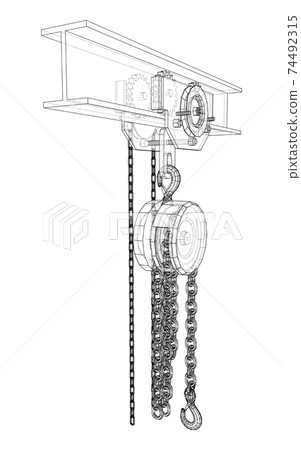 A Hoist on the beam. Vector A Hoist on the beam. Vector 74492315