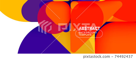 Modern geometric round shapes and dynamic lines, abstract background. Vector illustration for placards, brochures, posters and banners Modern geometric round shapes and dynamic lines, abstract background. Vector illustration for placards, brochures, posters and banners 74492437