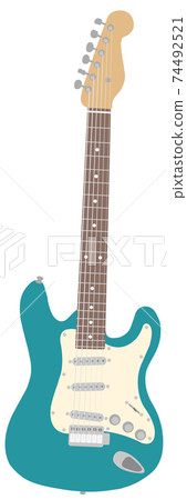 Electric guitar blue green 74492521