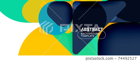 Modern geometric round shapes and dynamic lines, abstract background. Vector illustration for placards, brochures, posters and banners Modern geometric round shapes and dynamic lines, abstract background. Vector illustration for placards, brochures, posters and banners 74492527