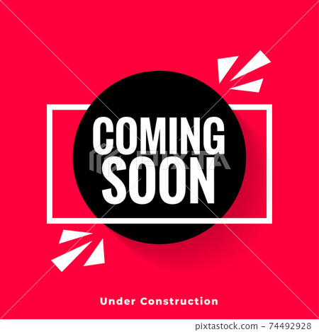stylish coming soon red background in modern style 74492928