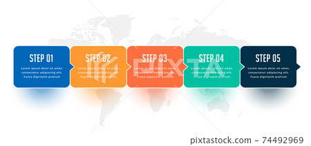 five steps modern business infographic template... - Stock Illustration ...