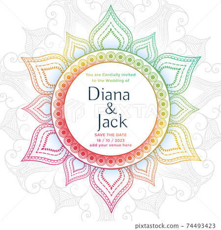 decorative mandala wedding card design template decorative mandala wedding card design template 74493423