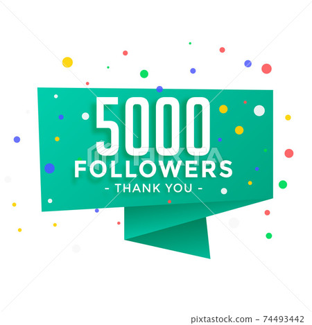 5000 social media followers thank you background template 74493442