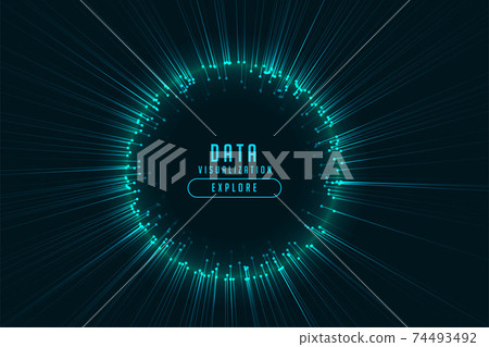digital technology glowing rays frame... - Stock Illustration [74493492 ...